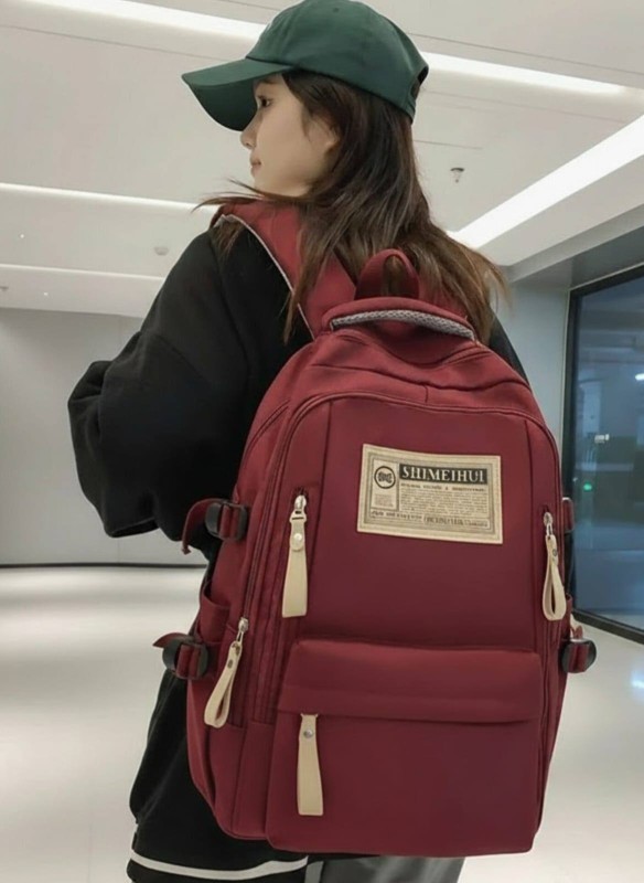 Classic Red Aesthetic Large Capacity Backpack