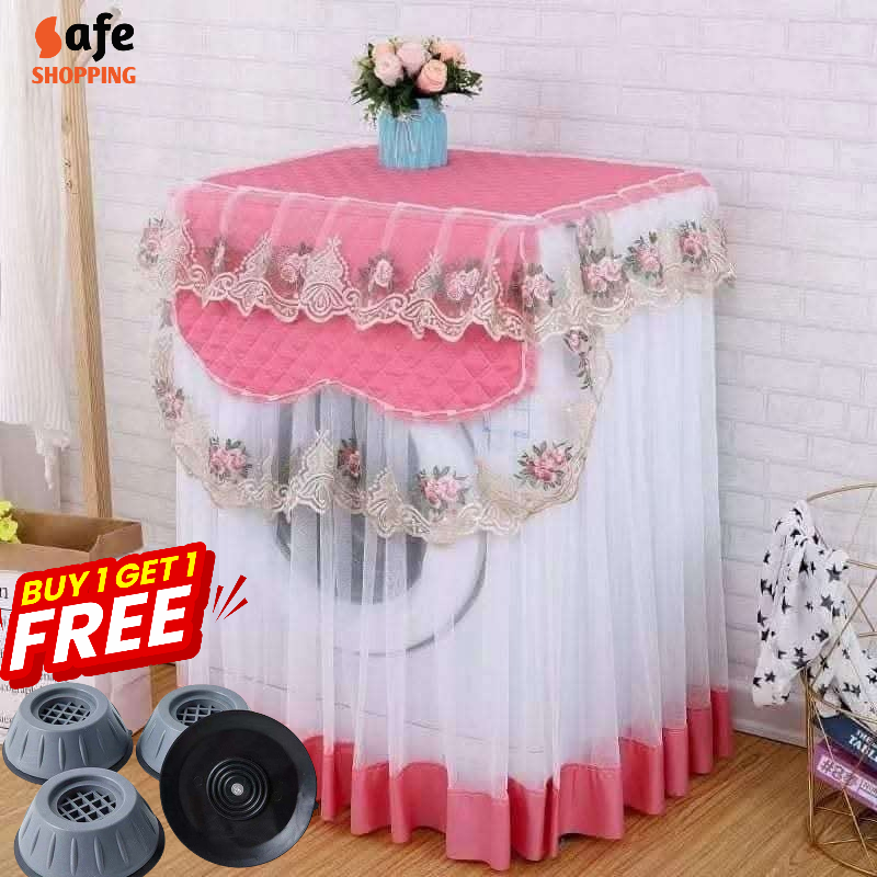 Pink Lace Washing Machine Cover + FREE 4PCS Pad