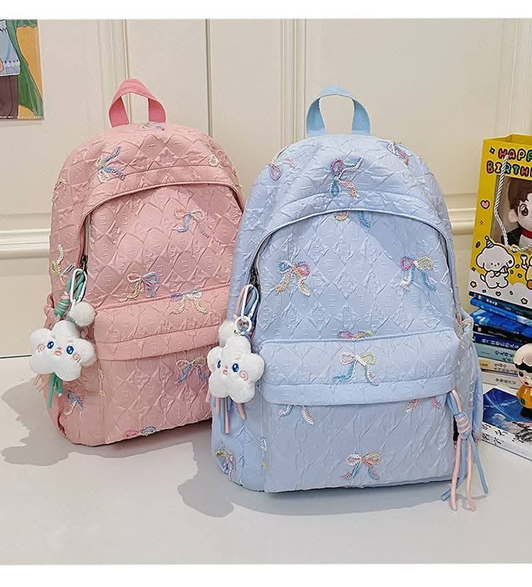 Bow School Backpack - প্রিমিয়াম নাইলন ম্যাটেরিয়াল